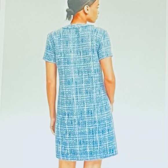 LOFT petite Tweed Mini Pocket Dress in Blue (8P) New with Tag - Picture 2 of 10